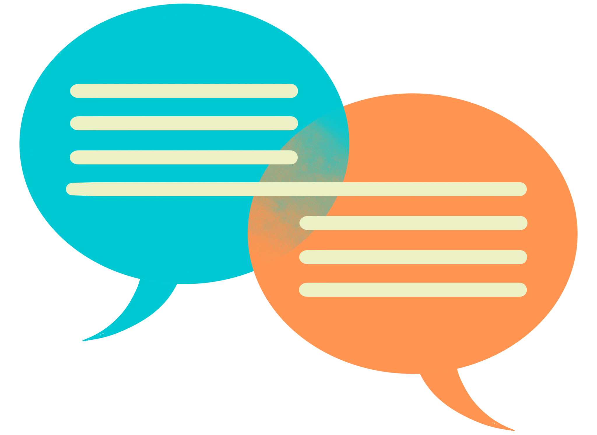 illustration of two speech bubbles representing communication